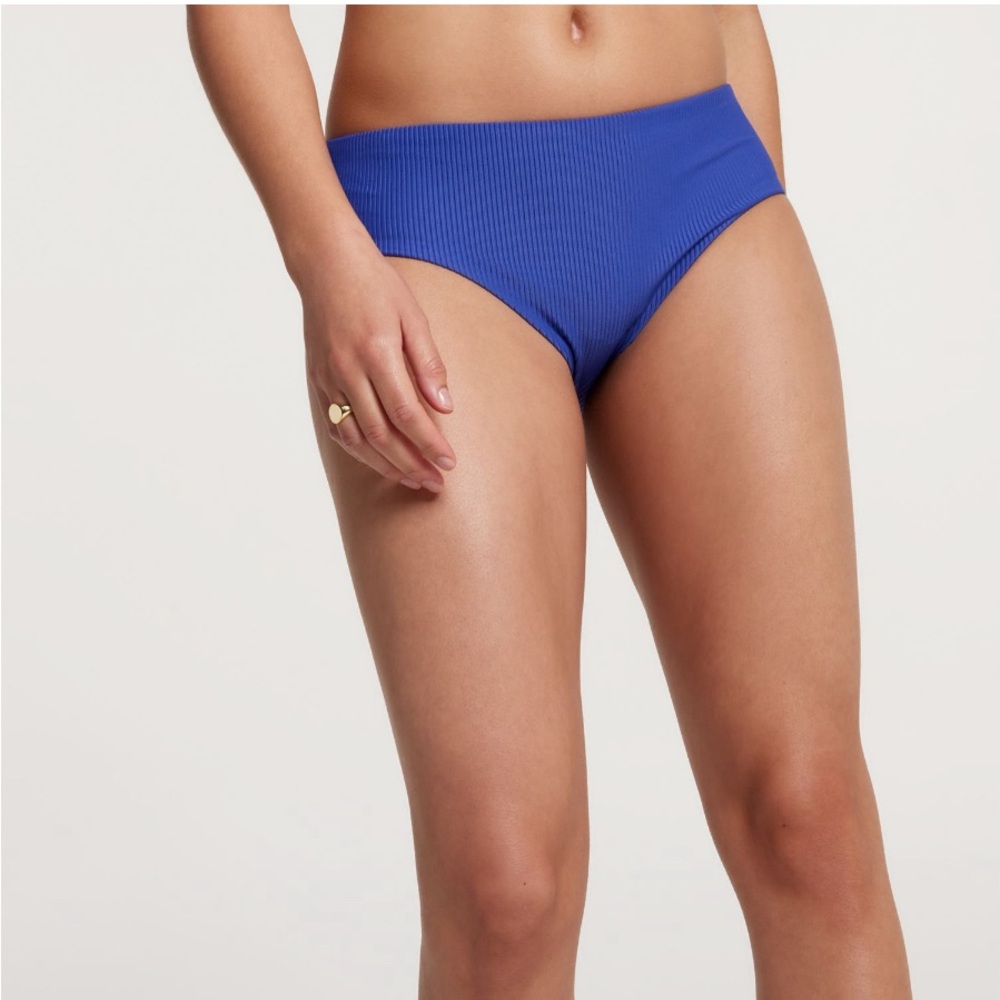 NEW CALIA by Carrie Underwood $38 swimsuit bottoms bikini mid rise blueberry rib